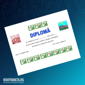 Editable Romania Școala Târna Mare Diploma Page Preview - EditDocs